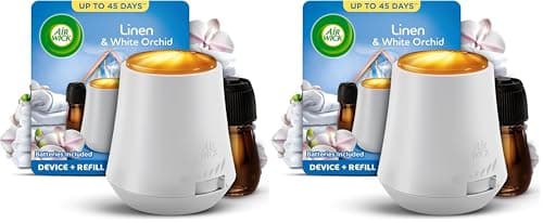 Air Wick Essential Mist Diffuser Kit, Linen & Petals,1 Device & 1 refill (20 ml),Natural Essential Oils, Last up to 45 days, Air freshener (Pack of 2)