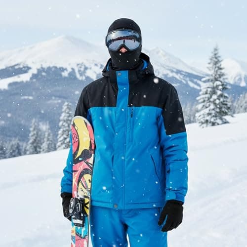 2-Piece Motorcycle Balaclava and Glove Set, Windproof Fleece Full Face Motorbike Ski Mask and Cotton Blend Full Finger Gloves, Winter Thermal Gear for Men Cycling — view 6