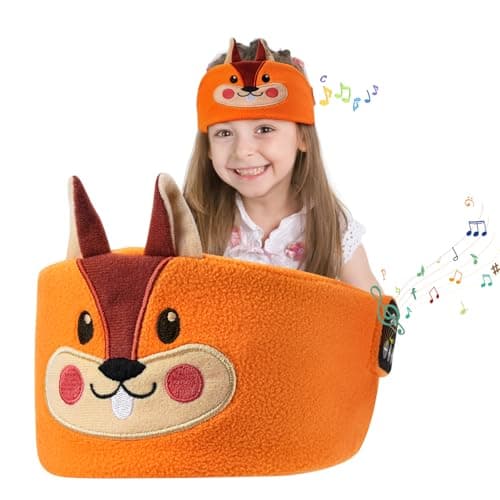 Bluetooth Sleep Mask, CestMall Sleep Eye Mask with Wireless Headphones Blackout Sleep Headphones Headband Music Sleeping Bluetooth Headband Birthday X-mas Gift for Children Boy Girl Travel (Orange)