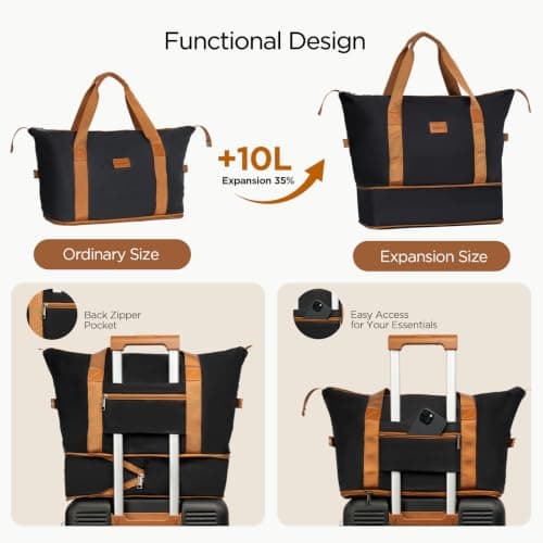 Cosbarn Luggage Sets 5 Piece with TSA Lock Spinner Wheels, Unisex Hard Case ABS Suitcase Set (Rosegold) — view 5