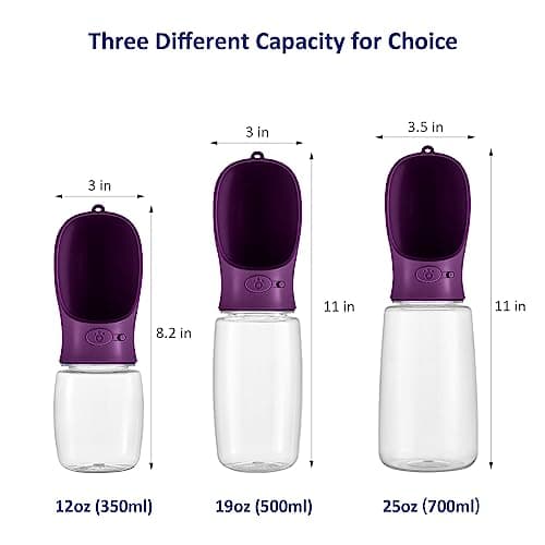 WePet Portable Dog Water Bottle, 350ml, Leak Proof Puppy Water Dispenser with Drinking Feeder for Pets Outdoor Walking, Hiking, Travel, Food Grade Plastic — view 3