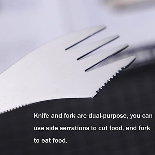 3 in 1 Spork Camping Cutlery, Stainless Steel Knife, Spoon, Fork for Travel Outdoor — view 6
