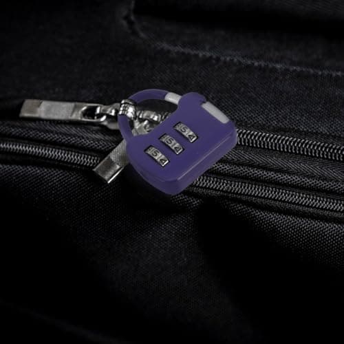 3 Digit Zinc Alloy Padlock Resettable Code Lock(Purple) — view 3