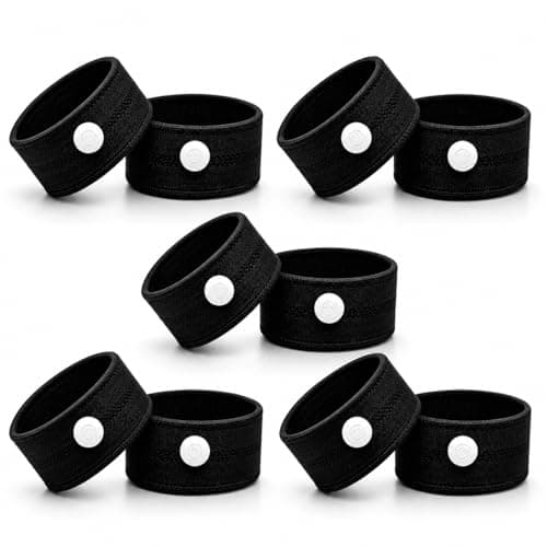 Anti-Sickness Travel Bands - Acupressure Wristbands for Motion Sickness and Nausea Relief (X5 Pairs (Black))