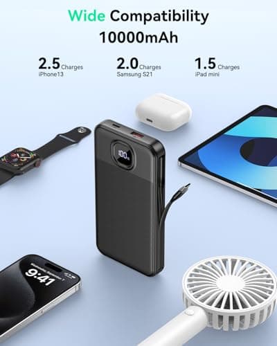 GREPRO Power Bank with Built in C Cable, 10000mAh 22.5W Fast Charging — view 3