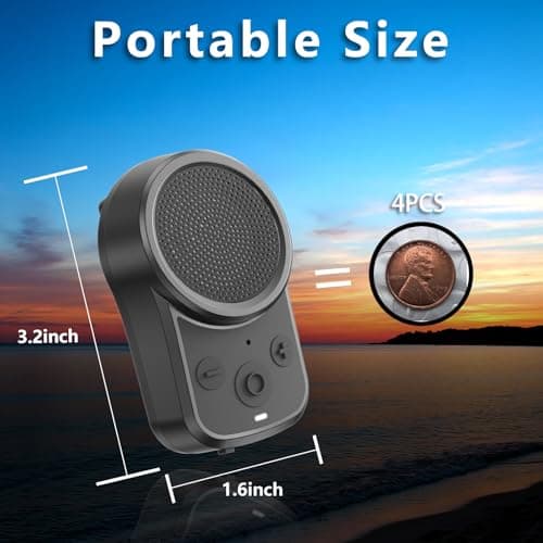 VkingMoR Mini Bluetooth Speaker, Clip-On Portable Speaker with Built-in Mics Hands-Free Music and Calls for Hiking/Biking, Waterproof Adjustable Volume Wearable Bluetooth Speakre, Gifts for Women/Men — view 4