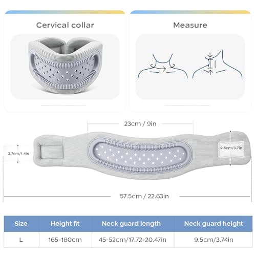 Yirochan Neck Brace for Neck Pain and Support - Silicone Foam Cervicorrect Neck Brace, Adjustable Neck Support Brace Breathable Cervical Collar for Sleeping Relieving Spinal Pain and Pressure (Grey) — view 5