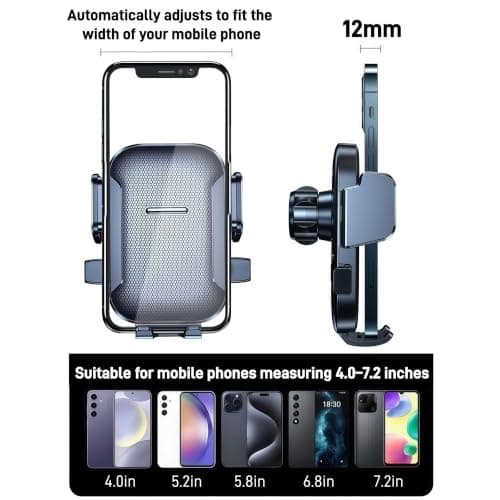 Car Phone Holder for ZEEKR 9X 2026,Dashboard Windscreen Suction Cup Phone Holder,One Button Release Mobile,360° Rotation Adjustable Car Mount,for 4-7.2” Phones — view 4