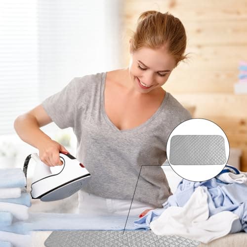 2Pcs Ironing Mat, Ironing Pad Set with Heat-Resistant Cotton & Silicone Rest – Portable Tabletop Iron Mats for Travel, 2-Pack Non-Slip Ironing Mats for Beds, Tables, Sewing (26.5x14cm & 45x85cm) — view 5