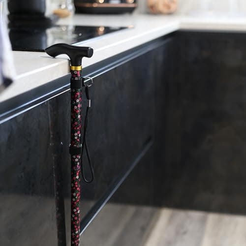 DIVCHI Folding Walking Sticks, Adjustable Height And Portable Collapsible Balancing Ladies Walking Aid, Travel Walking Cane for Women & Men Elderly Adults & Disabled (Walking Stick Mini Floral) — view 6