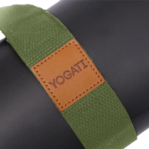 YOGATI® Adjustable Non-Slip Yoga Mat Strap | Yoga Straps for Stretching, Pilates Mat Carry Strap and Fitness Stretch Straps, Exercise Mat Sling for Travel, Gym, Studio and Home Workouts - Green — view 2