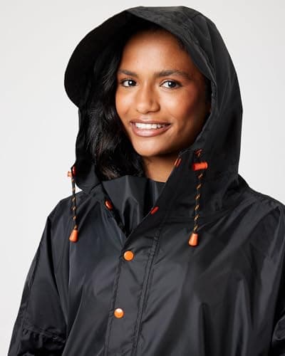 Snuggz Adult Black Unisex Rain Poncho - One Size, Lightweight, Packable Hooded Rain Coat Waterproof Poncho for Travel & Outdoor Use, Wind-Resistant Rain Poncho for Everyday Wear — view 4