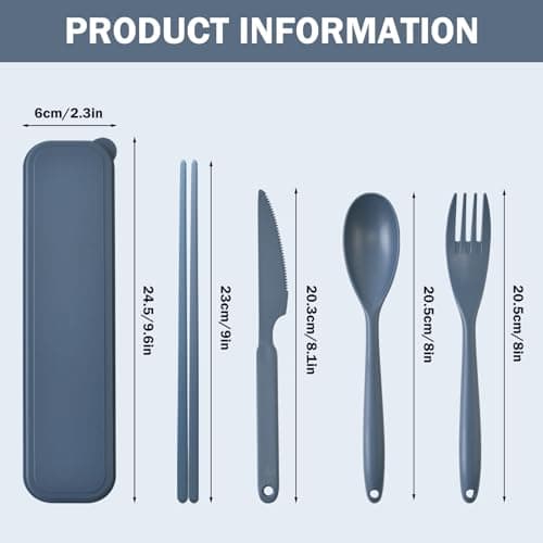 Large Reusable Travel Cutlery Set with Case, Cutlery for Lunch Accessories — view 5