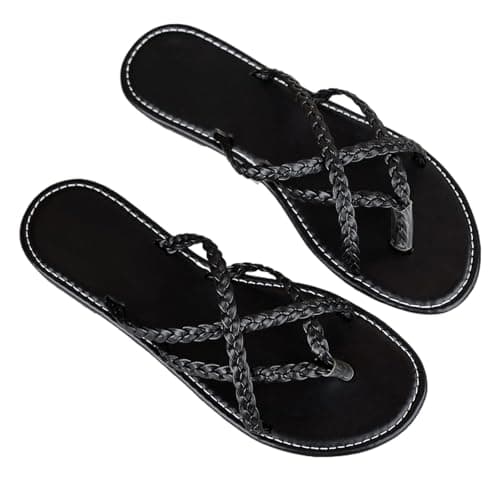 Flat Sandals Ladies Sandals Womens Cross Strappy Open Toe Sandal Elastic Strap Hiking Sandal Casual Travel Breathable Flip Flop Womens Wide Fit Slippers Ladies Summer Beach Shoes — view 4