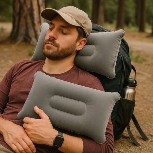 JR Quality Product Inflatable Blow up Pillows, Grey, Pack of Two — view 3