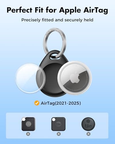 UNBREAKcable 360° Protective Case for AirTag (1st & 2nd Generation) [4 Pack], TPU Full Cover Keyring Holder with 304 Stainless Steel Keychain, Scratch-Resistant Design for Keys, Bags, Luggage — view 2