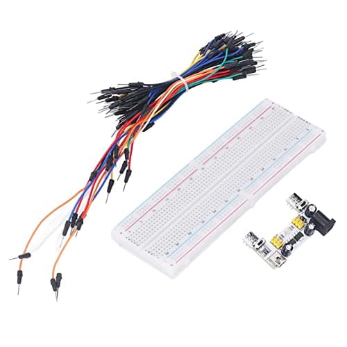 EMUKOEP Breadboard Kit Electric 830 Beginner Tie Points with Starter Cables for Power Supply 12V White — view 3