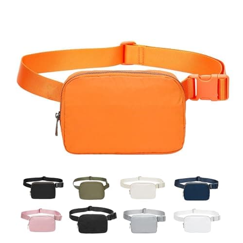 JENCVNL Belt Bag for Women Men, Fashion Bumbags for Ladies Small Crossbody Bags Fanny Pack Lightweight Waist Pack with Adjustable Strap for Running Hiking Workout Traveling (Orange)