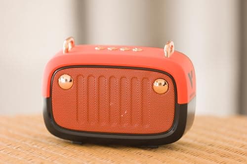 Vendoza Retro Bluetooth Speaker Portable Wireless Mini Speaker – 5W Compact Travel Speaker with 10-Hour Battery, Bluetooth 5.0, Stylish Vintage Design for Home, Picnics & Gifts – Orange — view 6
