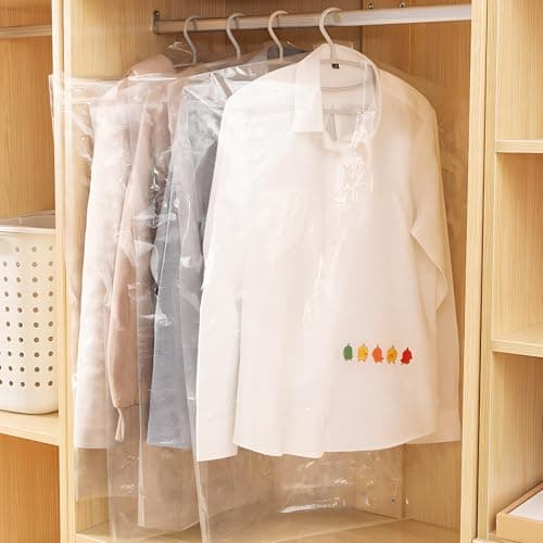 50 Pack Plastic Clothes Covers Protector Bags 23.6× 35.4 inches Clear Garment Bags Dry Cleaning Bags — view 5