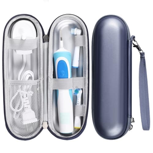 Electric Toothbrush Travel Case, Portable Electric Toothbrush Case with Accessories Storage, Toothbrush Holder Toothbrush Covers for Travel School Business Trips (Dark Blue) — view 2
