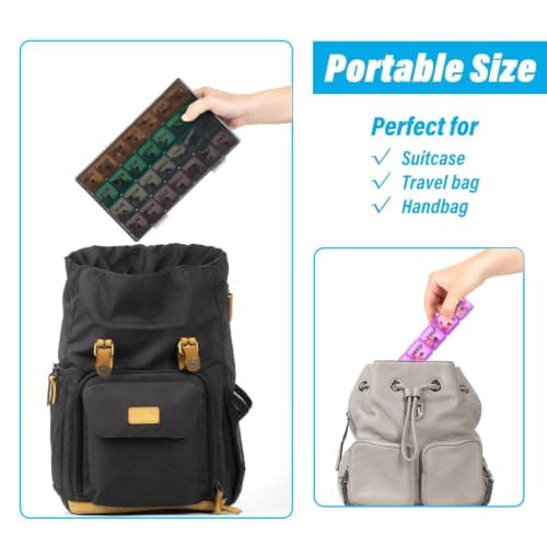Yaklim Monthly Pill Box Organiser: Extra Large Monthly Pill Organiser 4 Week Daily Pill Container with Dust-Proof Tablet Case - 28 Day Travel Medicine Dosette Box XL Copartments Vitamin Holder — view 6