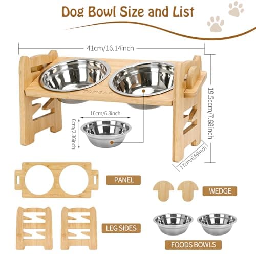 Raised dog Bowls 6 Level Adjustable,2 Stainless Steel Bowls,For Small dog — view 5