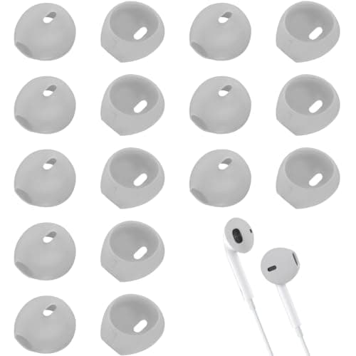 8Pcs Silicone Earbud Tips Anti-Slip Soft Replacement Covers, Sport Earbud Rubber Tips for Wired Earphones, Compatible with iPhone 7/6s/6 Plus/5s/5c/SE, Clear Protective Accessories EarPods Earpads
