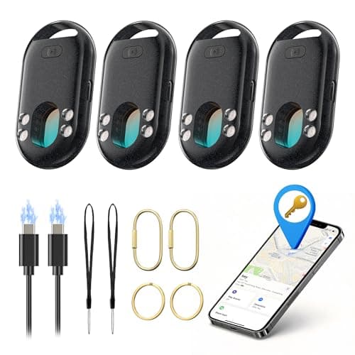 TECKNET Air Tag Tracker 4 Pack, Rechargeable Item Finder for Apple Find My