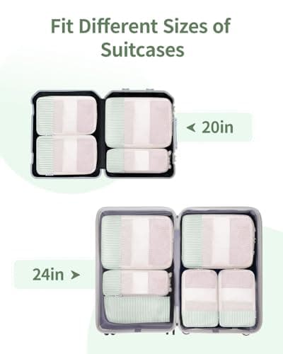 Narwey 6 Set Compression Packing Cubes for Suitcases, Travel Storage Bags — view 5