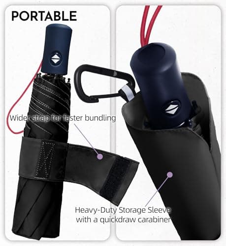LILAC Compact Travel Umbrella，Windproof Umbrella for Rain and Sun — view 4
