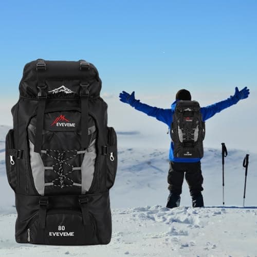 HTU 80L Mountaineering Backpack Large Capacity Climbing Backpack Adjustable Strap Mountain Climbing Rucksack for Outdoor Sports — view 5