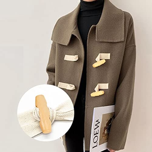 50pcs 30mm 2 Holes Wooden Ox Horn Button Sewing Buttons Polished, Unique Design, Small, Lightweight, Affordable for Clothing, Luggage, Ox Horn Button — view 5