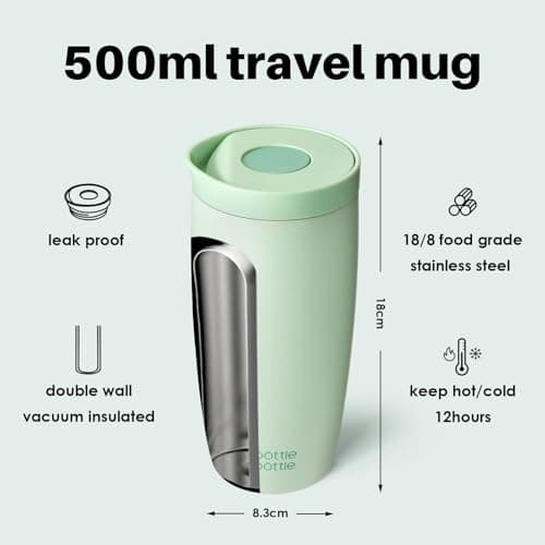 BOTTLE BOTTLE Travel Mug (Green, 500, Milliliters) — view 3