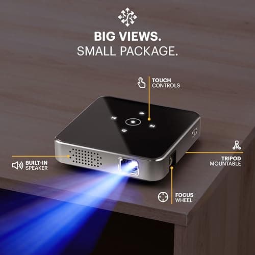 Kodak Ultra Mini Rechargeable Pocket Projector – DLP Pico Black Projector 100” Display, HDMI/USB/Micro SD, Built-in Speaker & Carrying Case — view 3