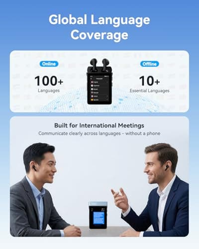 Wooask A9S AI Translator Earbuds with Screen, Offline Language Translator with Camera Photo Translation, ChatGPT-Powered, No App & No Phone Required, for Global Business Travel & Digital Nomads — view 3