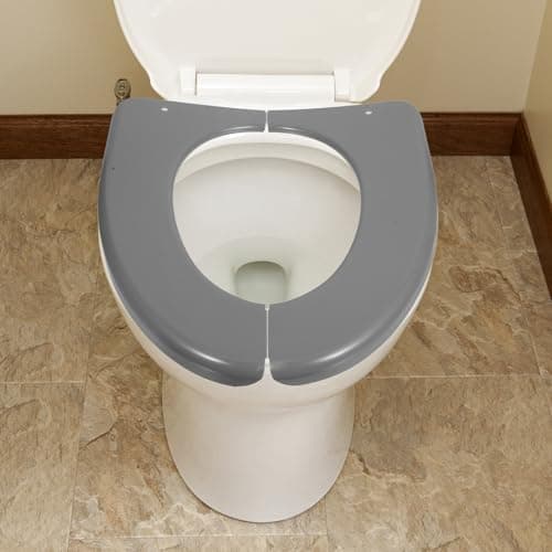 Homoyoyo Portable Foldable Toilet Seat Cover Cushion Waterproof Plastic Adult Toilet Cushion for Public Restrooms and Home Use Nordic Gray Travel Camping Restrooms — view 6