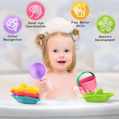 Baby Bath Toys for 1 2 3 Year Olds Toddler, Mould Free Water Play Toys 6PCS — view 5