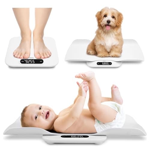 BAGAIL Baby Scale with Detachable Tray, Auto-Rotation Readings, Tare, Auto Lock and Comparison, Universal Digital Weighing Scale for Infant, Pet, Toddler and Adult, Max Weight Up to 400lb/180kg