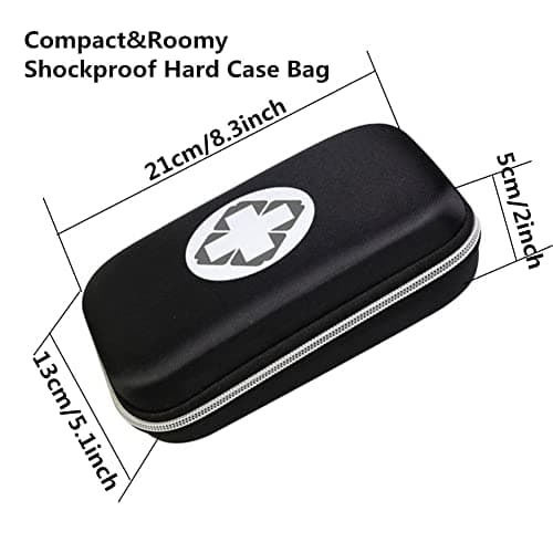 First Aid Kit Bag Empty Waterproof Medications Organizer Portable EVA First Aid Supplies Package Compact Lightweight Emergency Survival Rescue Cases Medical Kit for Home Car Travel Outdoor (Black) — view 3