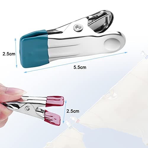 OSDUE Stainless Steel Clothes Pegs, 20Pcs Multifunctional Non-Slip Metal Clothe Pegs for Clothes, Sock, Shoes, Towel, Food Sealing, Photos — view 2