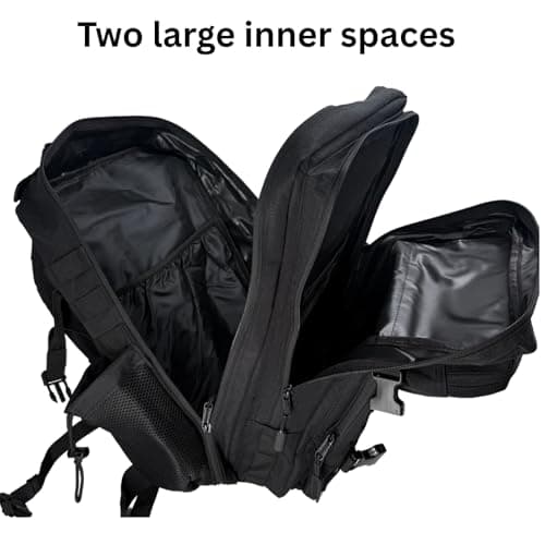 Military Tactical Backpack 45L Heavy-Duty Water-Resistant Rucksack with Webbing 6 Compartments & Padded Back Support Ideal for Hiking, Athletes, Gym, Travel, Sports, Camping & Everyday Carry — view 6