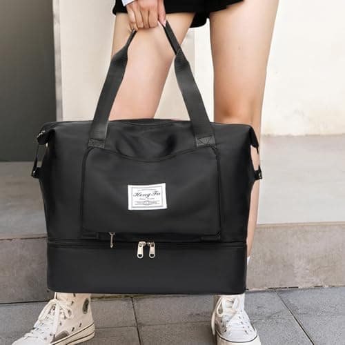 Travel Duffel Bag Foldable Organizer Bag, Reinforced Handle — view 3