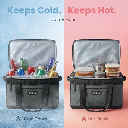 SMIRLY 37L Cool Bag, Large Insulated Picnic Bag and Camping Bag, Grey — view 3