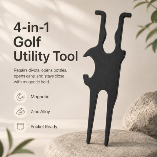 Mistillion 4-in-1 Golf Divot Repair Tool, Magnetic Zinc Alloy Golf Accessory with Bottle Opener, Portable Golf Cart Tool for Golfing Fishing Outdoor Activities — view 3