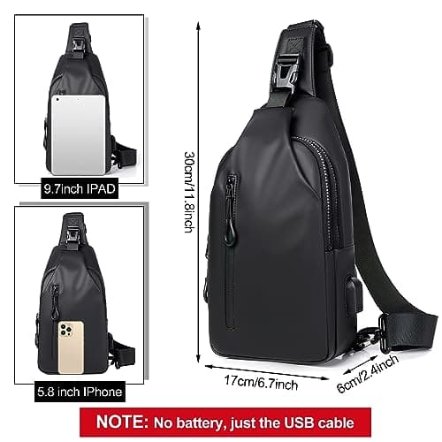 Jupsk Sling Bag Crossbody Backpack Chest Shoulder Bag Waterproof Sling Rucksack Bag for Men Women Lightweight Casual Daypack Backpack with USB Charging Port for Sports Traveling — view 4