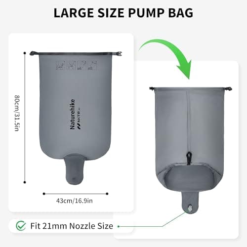 Naturehike Pump Sack Roll Top Compression Pump Bag for Sleeping Mats, Portable Pump Sack for Camping Mats, Sleeping Pad, Inflatable Air Mattress — view 2