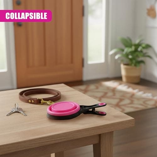 MTS 3 in 1 Collapsible Pet Food Scoop with Bag Clip - Silicone Dog Measuring Cup & Cat Feeding Bowl - Portable Travel Accessories 2 Cup Capacity for Portion Control, Dry Wet Kibble & Water — view 6