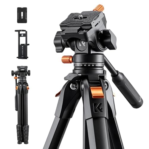 K&F CONCEPT 63"/162cm Camera Tripod with Fluid Head