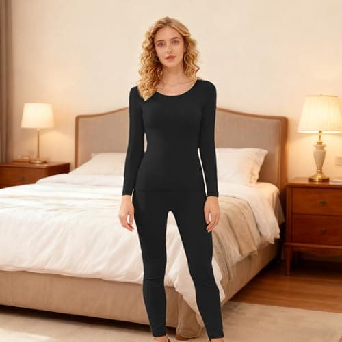 Thermals for Women Soft Elastic Seamless Daily Supplies Black — view 2
